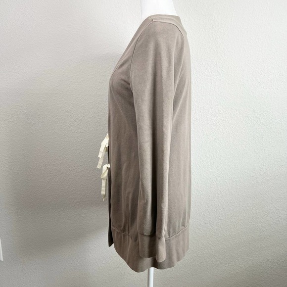 ANTHROPOLOGIE Saturday Sunday Brown Tie Front Cardigan Sweater Women's S Stretch - Picture 4 of 9